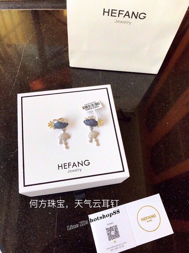 HEFANG Jewelry/何方珠寶天氣系列雲朵初晴耳釘流蘇氣質耳環 zgb1680